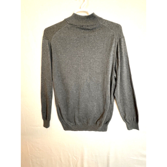 Jos A Banks Sweater Men's XXL Gray Pima Cotton Quarter Button Pull Over Preppy - Picture 8 of 10